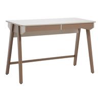 SCHREIBTISCH Boreo mit Schubladen und braunen Metallbeinen, 120 cm, Kaschmir+Hellbraun - Kaschmir/Hellbraun, Metall (55/120/74cm) - Beautysofa