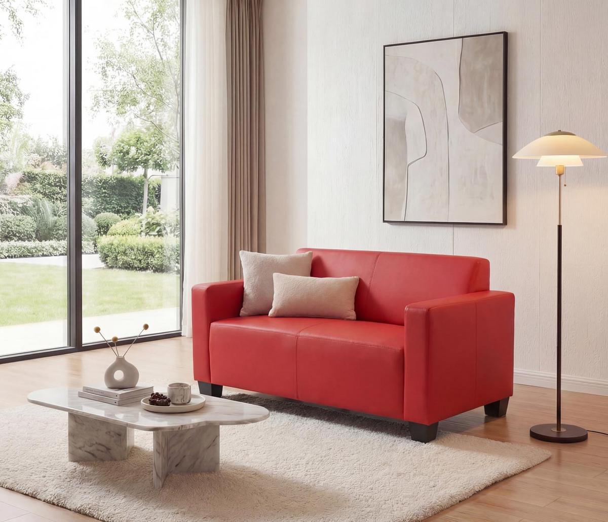 2-SITZER-SOFA Rot - Rot, Textil (136/76/72cm) - MCW