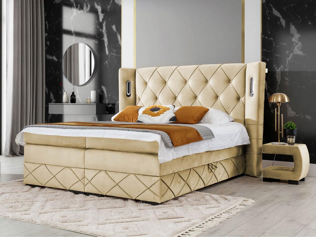 BOXBETT Focus Lux - H3 - Beige, Holz (180/200cm) - MIRJAN24