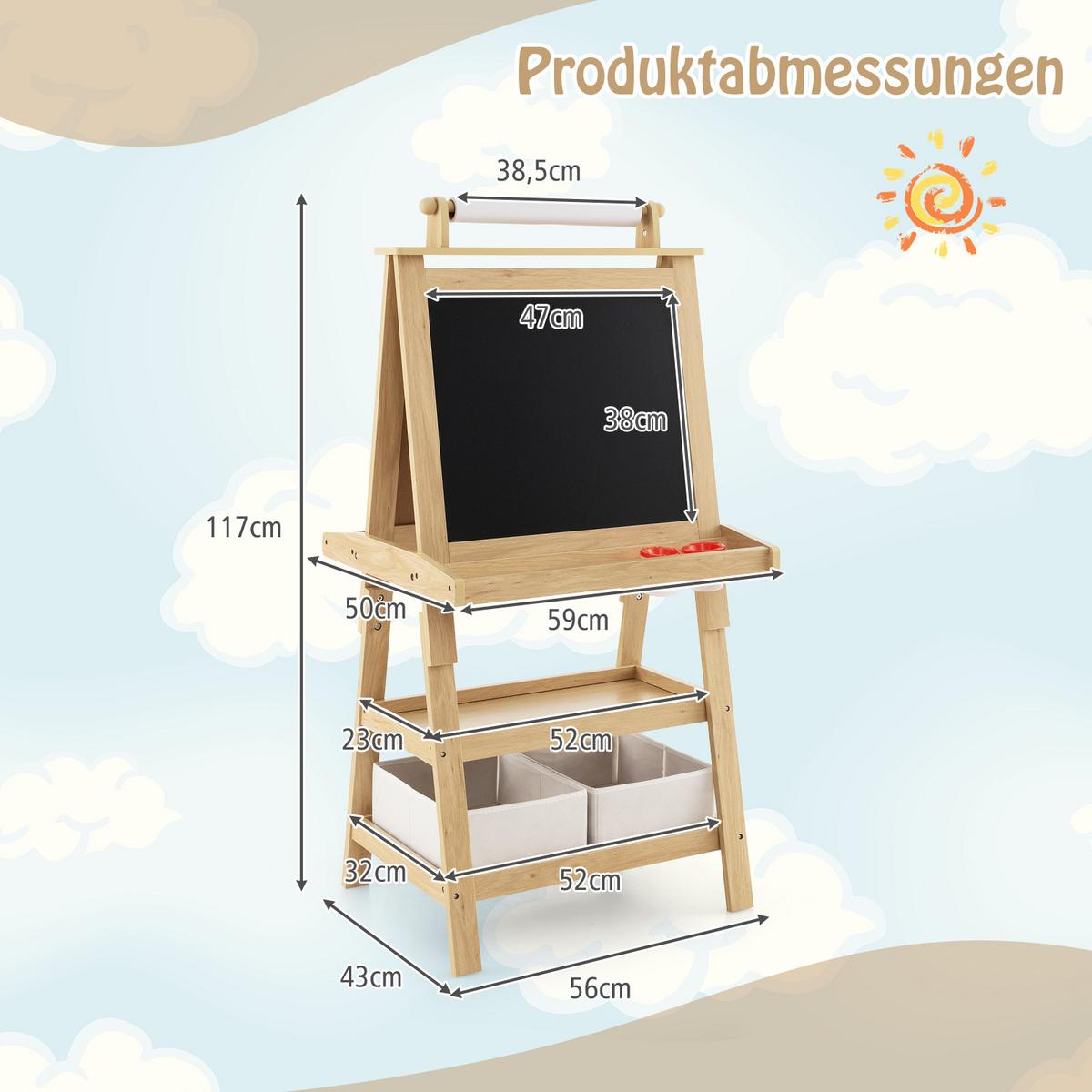 STAFFELEI Natur - Naturfarben, Holz (59/117/50cm) - COSTWAY