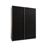 SCHWEBETÜRENSCHRANK 245,5/200/64 2-türig - Silberfarben/Schwarz, Holz/Metall (200/245/64cm) - Abiks Möbel