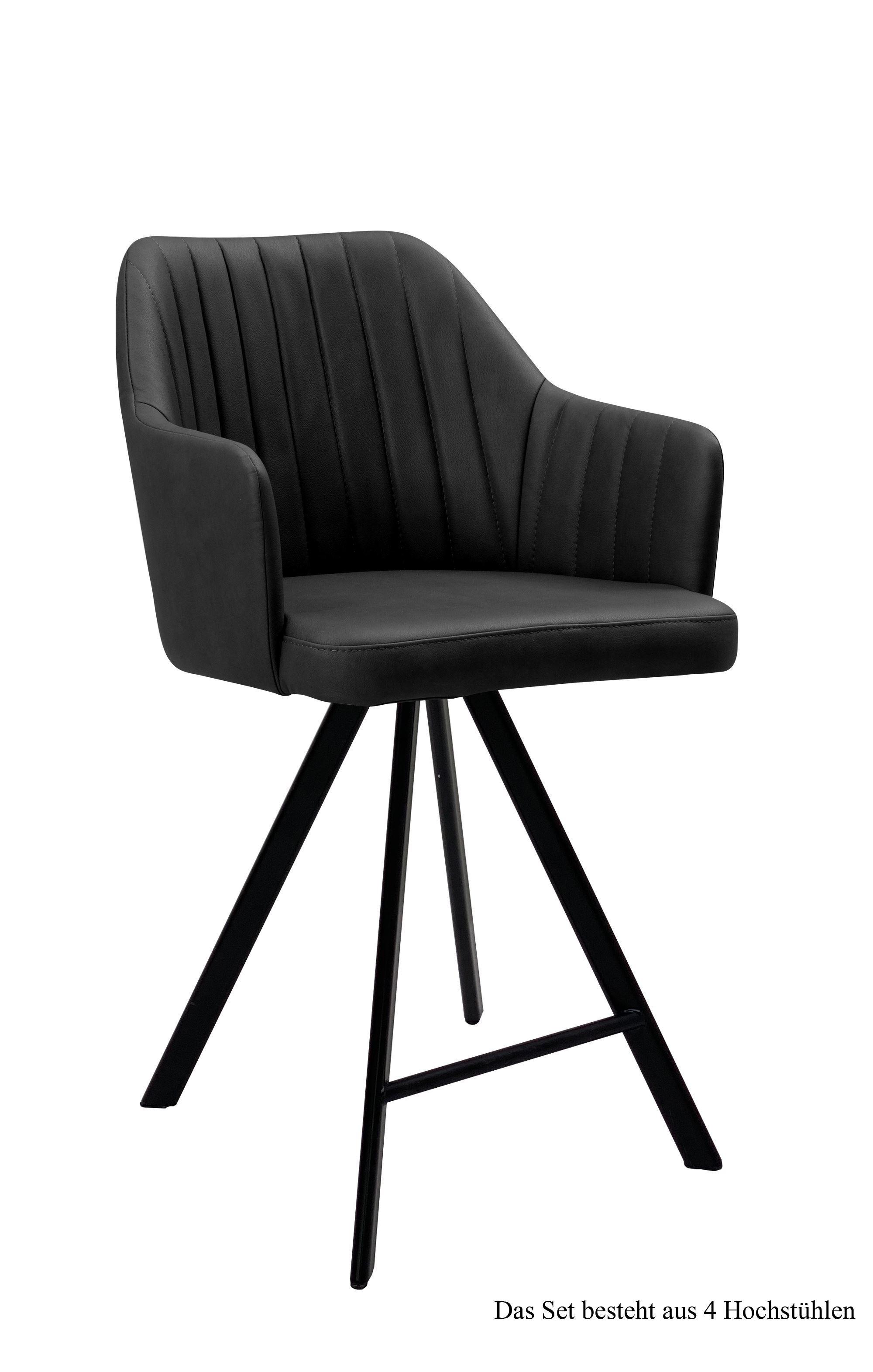 THEKENSTUHL (4er-Set) Demetra 58x98x60 Schwarz/Anthrazit - Anthrazit/Schwarz, Kunststoff (60/98/58cm) - 58aufmkessel