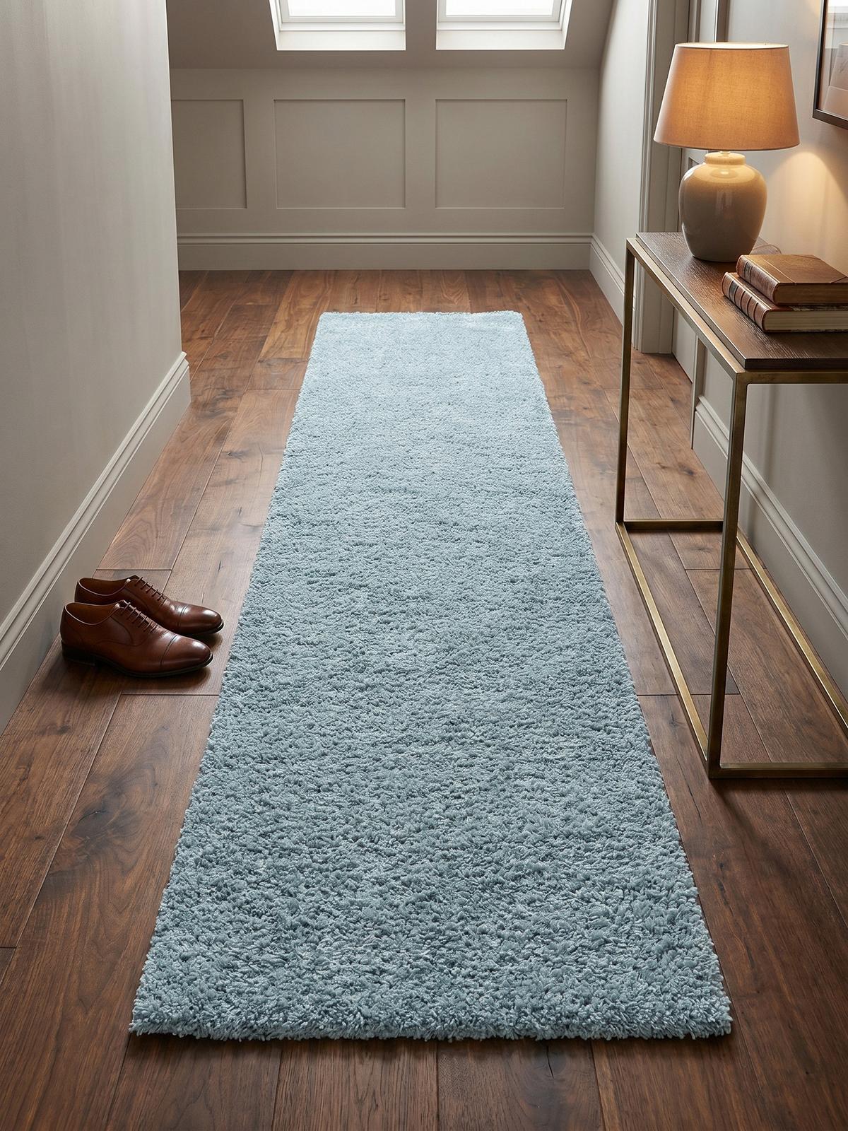 HOCHFLORTEPPICH SALZACH, einfarbig, Blau, 80 x 250 cm - Blau, Textil (250/80cm) - KADIMA DESIGN