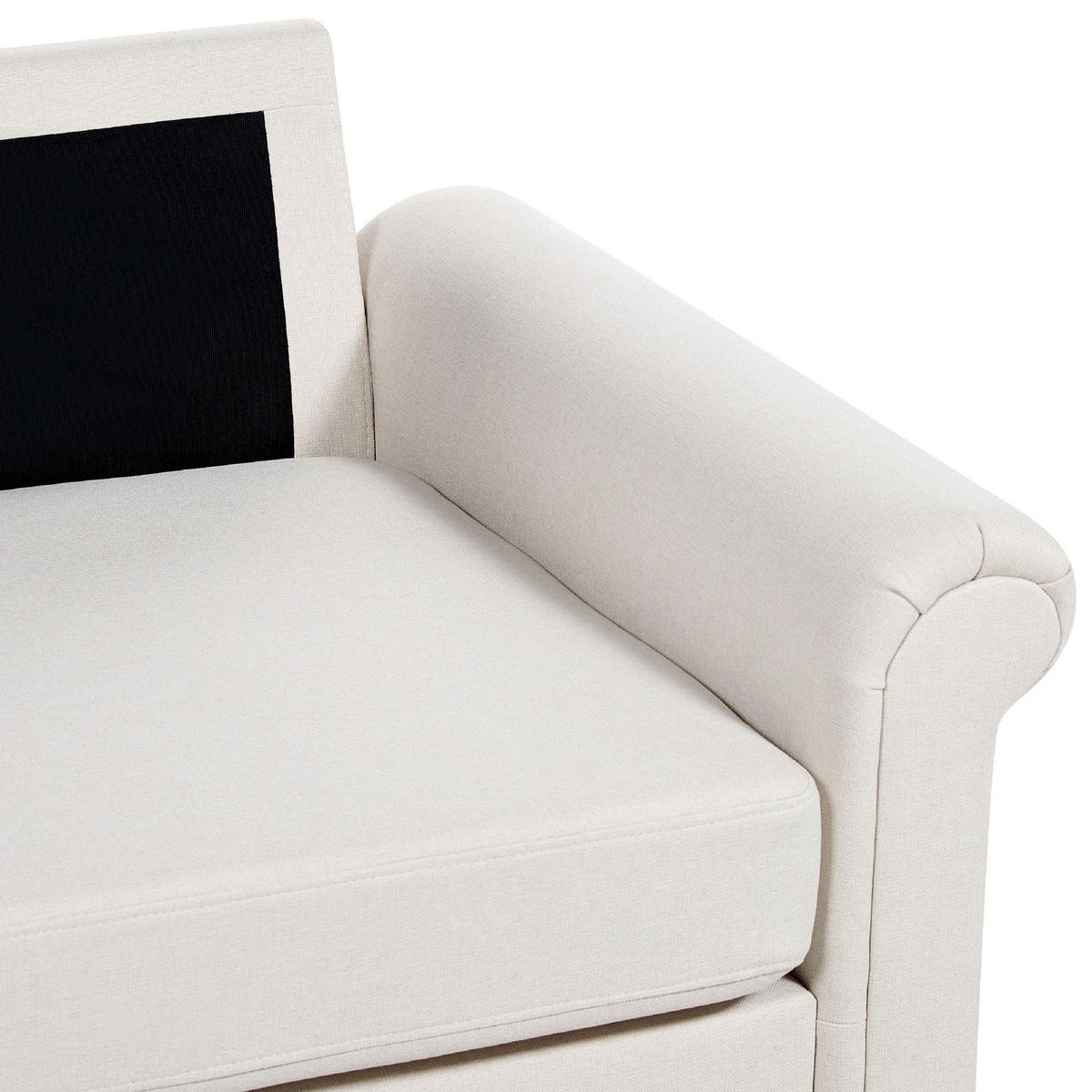 2-SITZER-SOFA hellbeige Ginnerup - Beige/Dunkelbraun, Textil (154/84/76cm) - Beliani