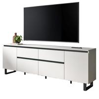 TV-LOWBOARD weiß, schwarz, TV Unterschrank 188 x 65 cm, Soft-Close und Komforthöhe - Schwarz/Weiß, Holzwerkstoff/Metall (188/65/36cm) - Inn.Furn