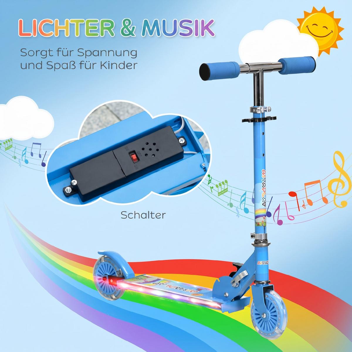 KINDERROLLER Metall Kunststoff Blau - Blau, Metall (67/32/78cm) - HOMCOM