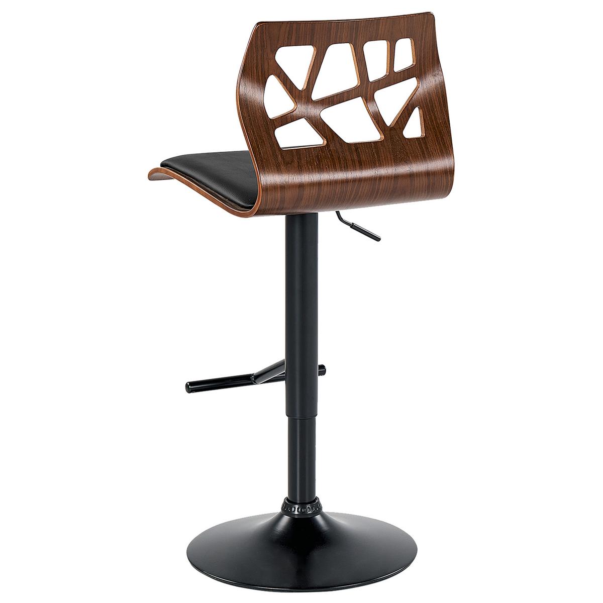BARSTUHL 2er-Set drehbar Kunstleder Schwarz Petersburg - Schwarz/Braun, Holzwerkstoff/Metall (41/96/36cm) - Beliani