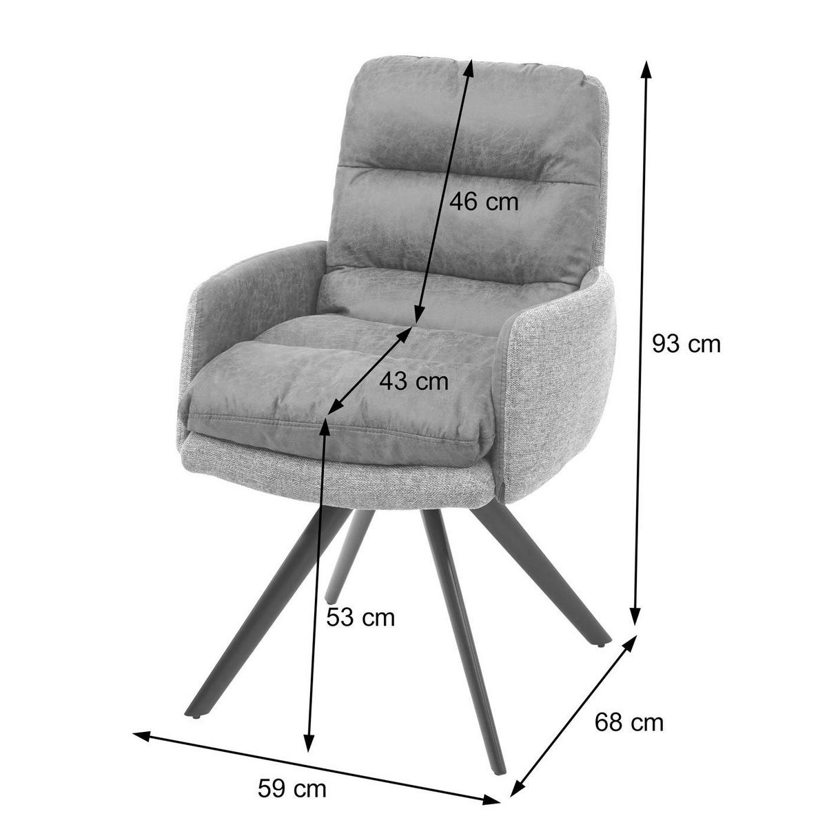 ESSZIMMERSTUHL Cremeweiß - Creme/Weiß, Textil (59/93/68cm) - MCW