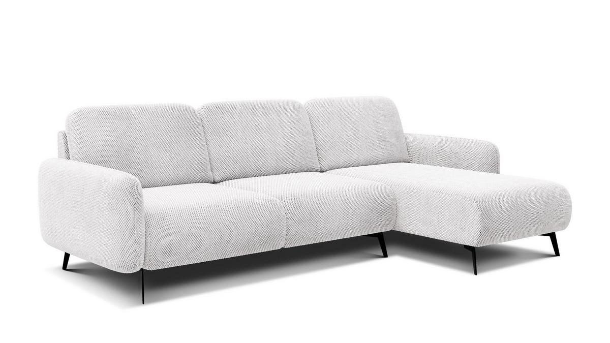 ECKSOFA FEBE 4-Sitzer rechts, creme - Creme/Schwarz, Holz/Textil (264/157cm) - Wozimo