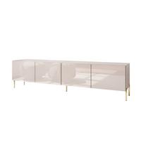 TV-SCHRANK COLGANTE 200 Kaschmir Hochglanz, ohne LED, Gerade goldene Füßen - Kaschmir/Goldfarben, Holzwerkstoff (200/50/40cm) - Lookway