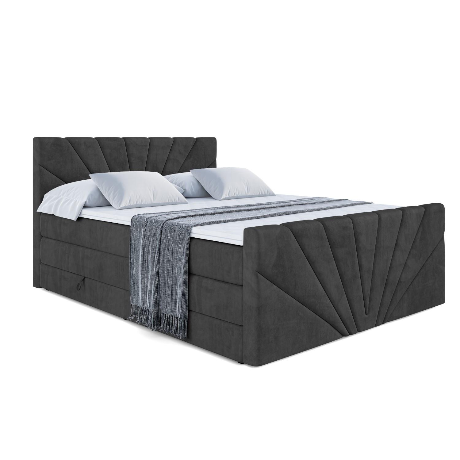 BOXSPRINGBETT MILTIO-Z KING - 140x200 - H3/H4 - Schwarz - Schwarz, Holzwerkstoff (140/200cm) - ALTDECOR