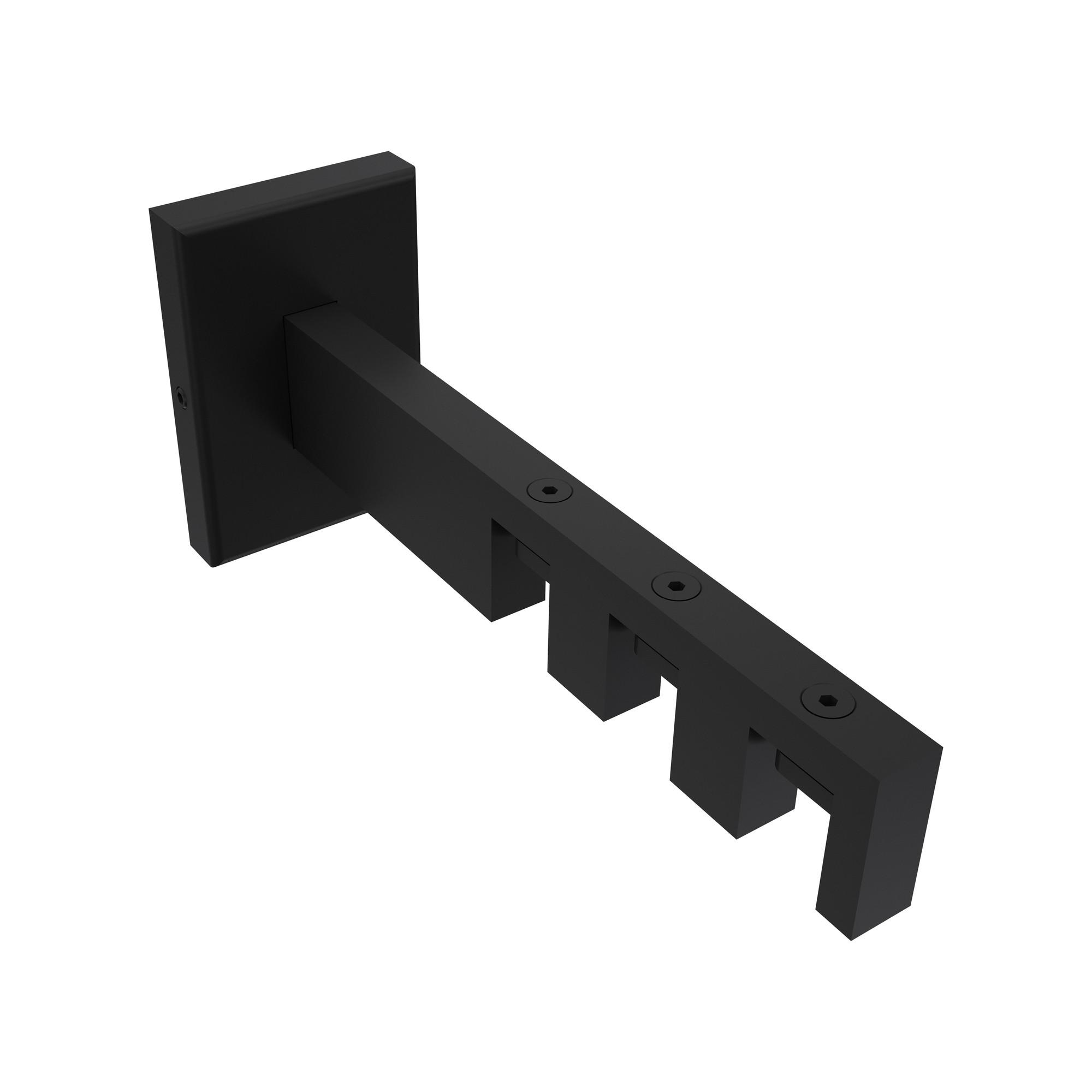 TRÄGER FÜR GARDINENSTANGEN INNENLAUF 14x35 mm, Smartline 3-läufig lang, Schwarz - Schwarz, Metall (14.5/6.5/4.5cm) - INTERDECO