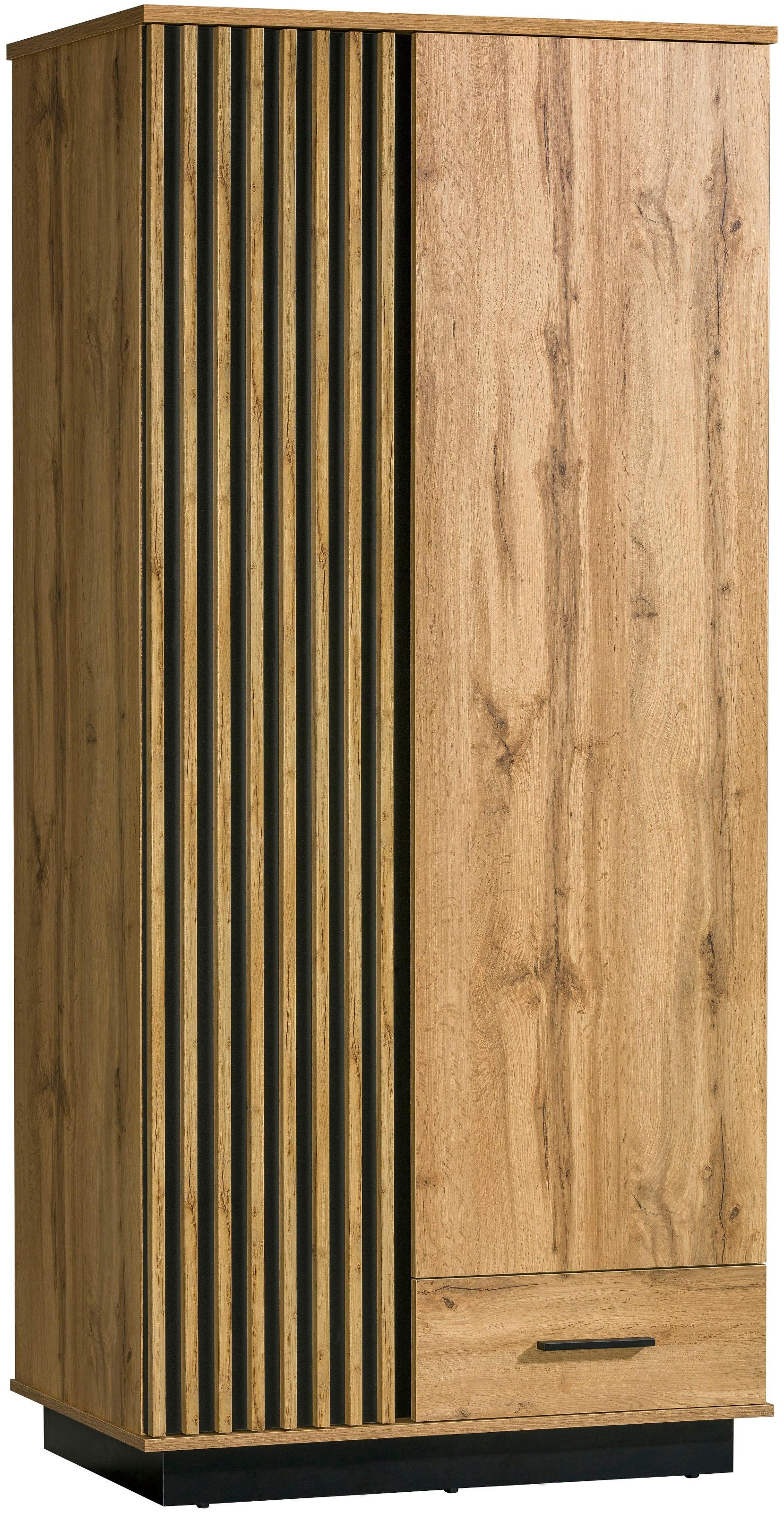 DREHTÜRENSCHRANK KIMA 90/193,6/52cm 2-türig Eiche Wotan - Eiche Wotan, Holzwerkstoff (90/193.6/52cm) - MASSENO