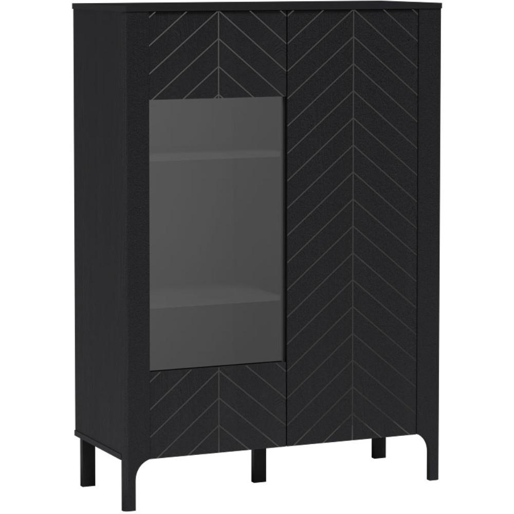 VITRINE Lume mit 2 Glastüren, 100 cm, schwarz - Schwarz, Holzwerkstoff (103/145/40.5cm) - Beautysofa