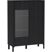 VITRINE Lume mit 2 Glastüren, 100 cm, schwarz - Schwarz, Holzwerkstoff (103/145/40.5cm) - Beautysofa