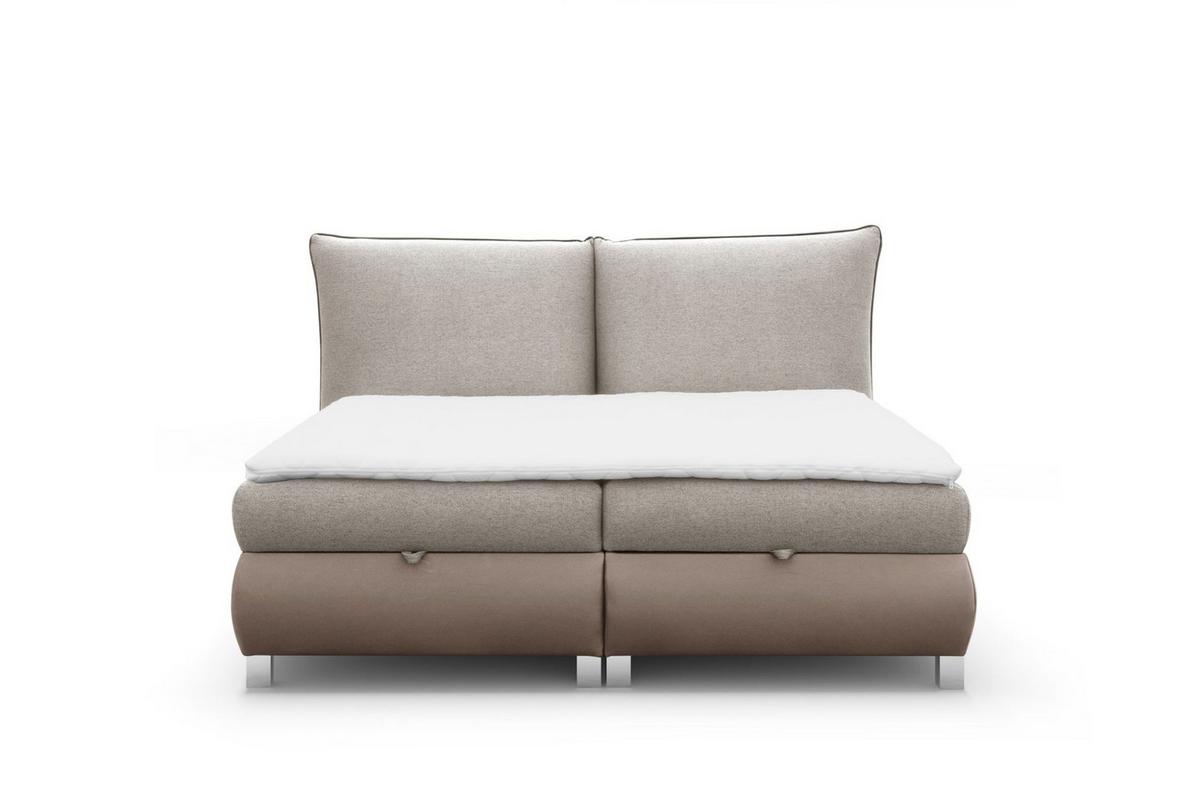 BOXBETT Valentin In Neve - Beige, Holzwerkstoff/Textil (180/200cm) - Fun Möbel