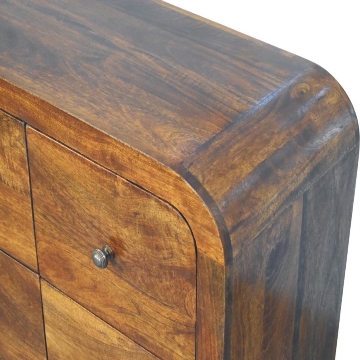 KOMMODE mit edlem Kastanien-Finish, 6 Schubladen, braun - Braun, Holz (110/80/35cm) - Artisan Furniture