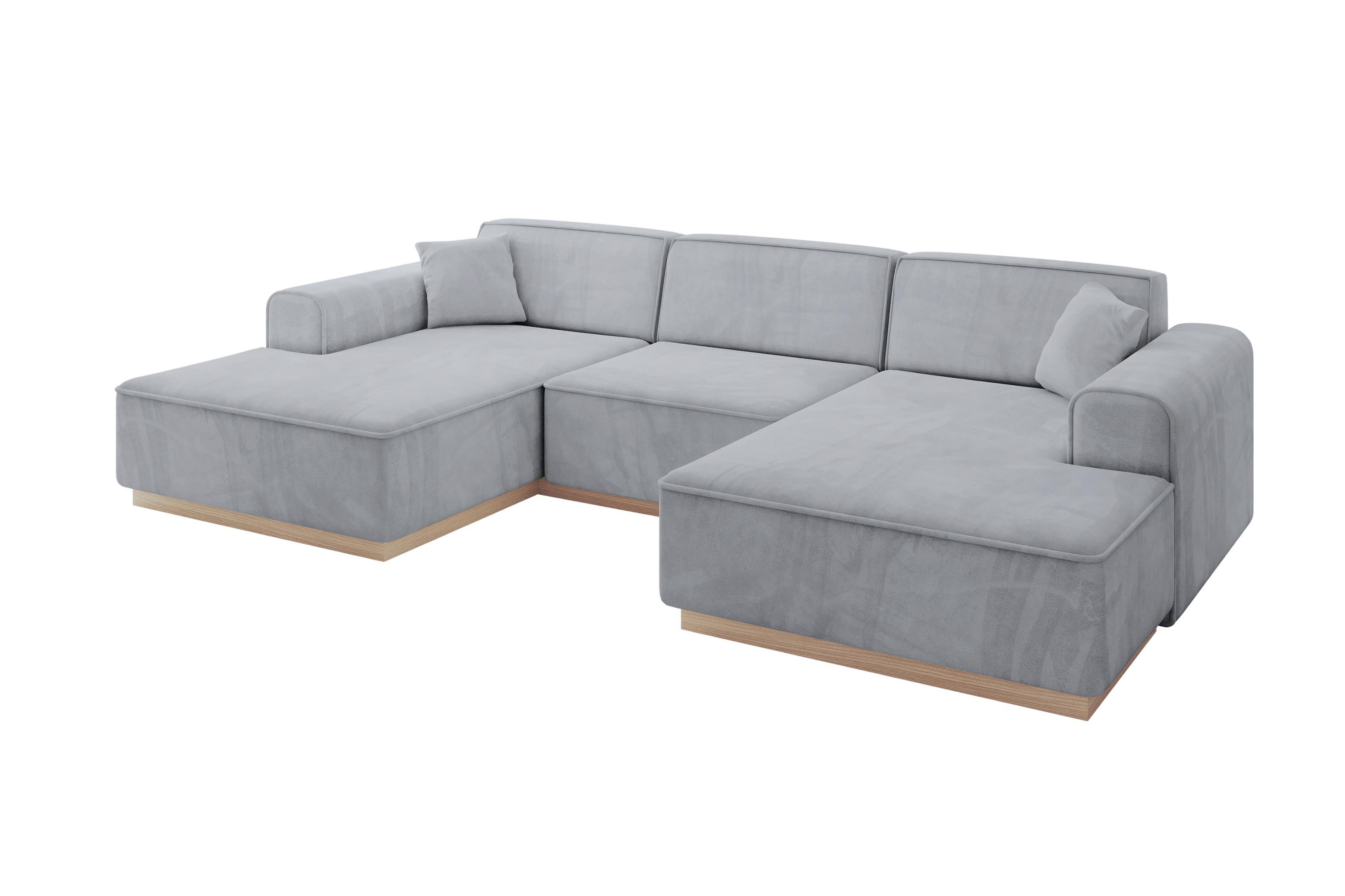 WOHNLANDSCHAFT IREA-U1 - 301x165x80 cm Grau - Titanfarben, Holzwerkstoff/Textil (301/80/165cm) - ALTDECOR