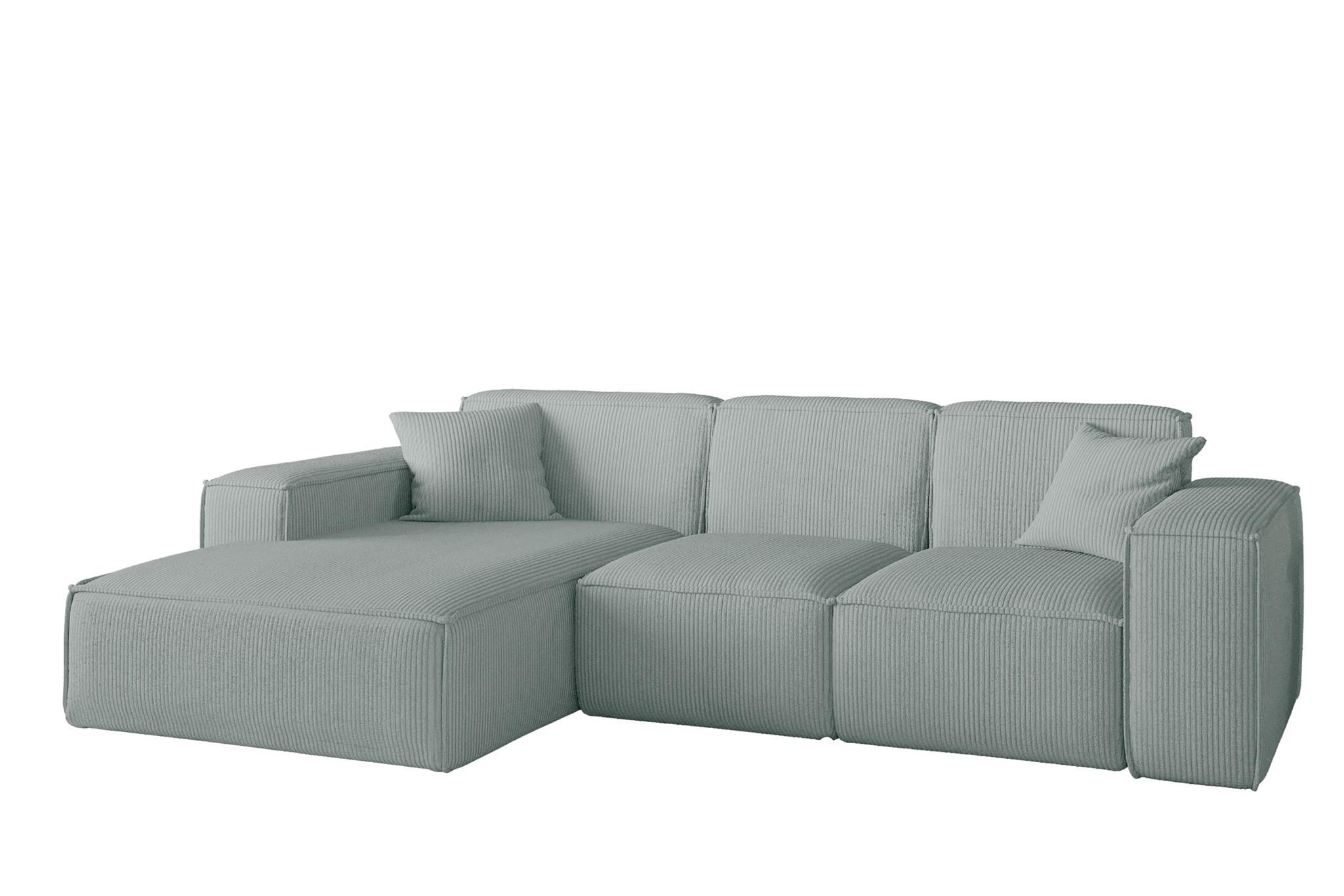 ECKSOFA Celes Premium Stoff Scala - Pastellblau, Holzwerkstoff/Textil (266/165cm) - Fun Möbel
