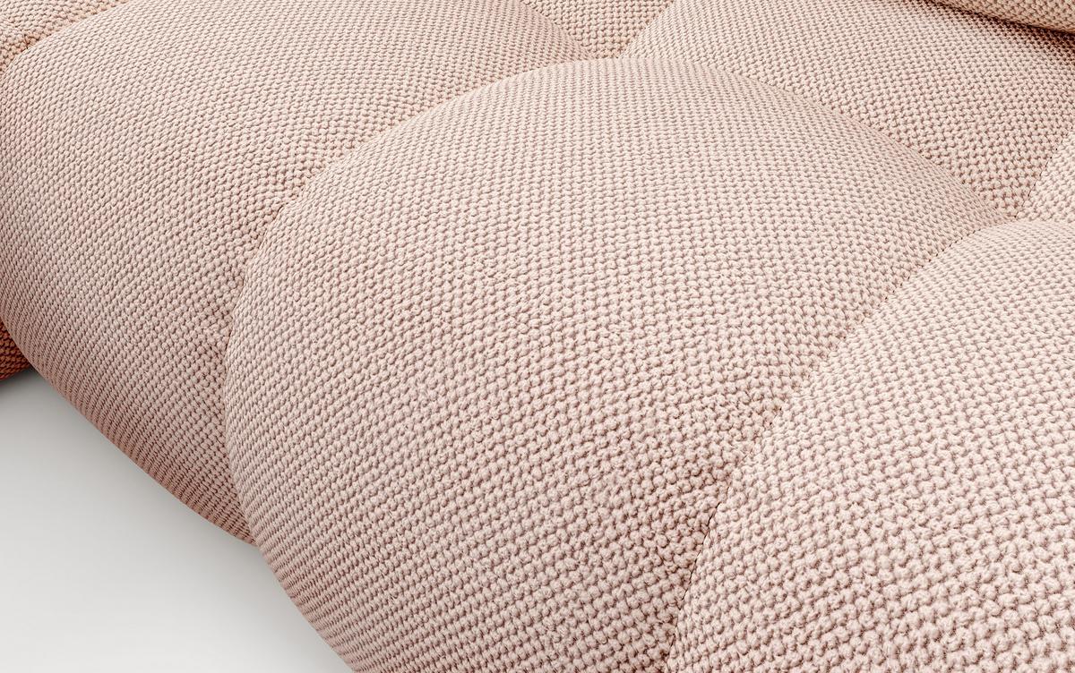 ECKSOFA L Form Hosio Hellcreme-Rosa 286/177/88 cm Links mit Schlaffunktion - Pink/Schwarz, Kunststoff/Textil (177/286cm) - AX Living