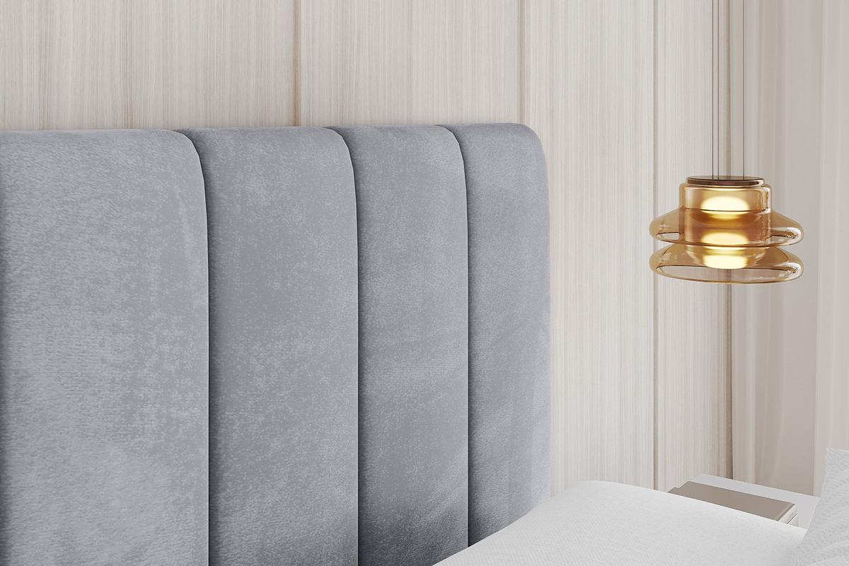 POLSTERBETT mit Bettkasten, Fußteil und Lattenrost, Boxbett ohne Matratze - STERA-Z 160x200 Hellgrau - Hellgrau, Holzwerkstoff/Textil (160/200cm) - ALTDECOR
