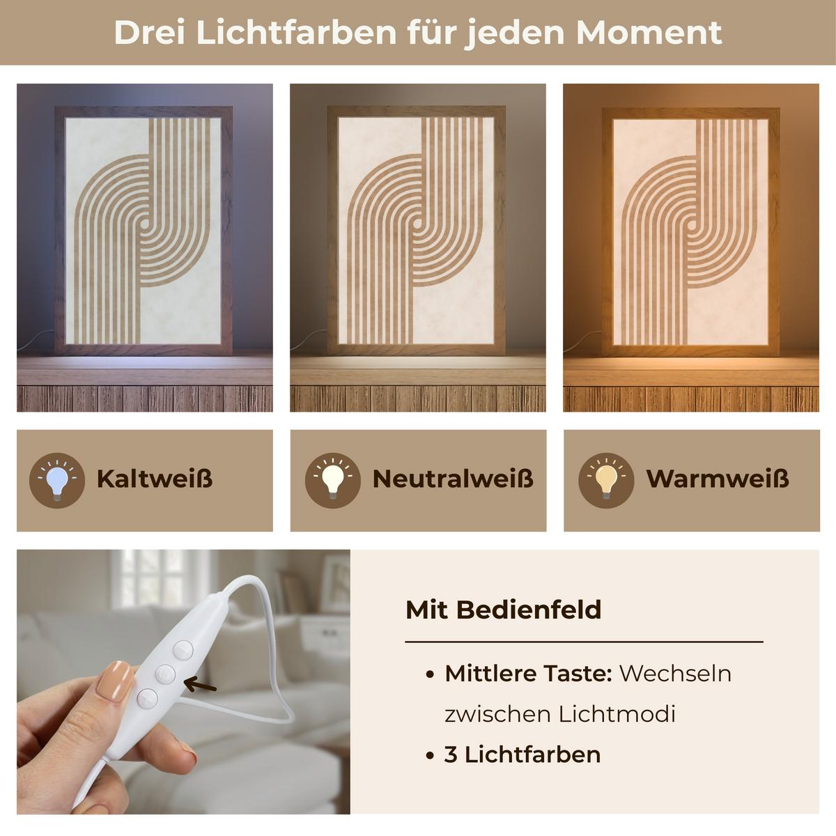 TISCHLEUCHTE Symmetrische Biegung - kupferfarbig 20x30 cm - Cappuccino, Holzwerkstoff (8/20/30cm) - OnlyWow