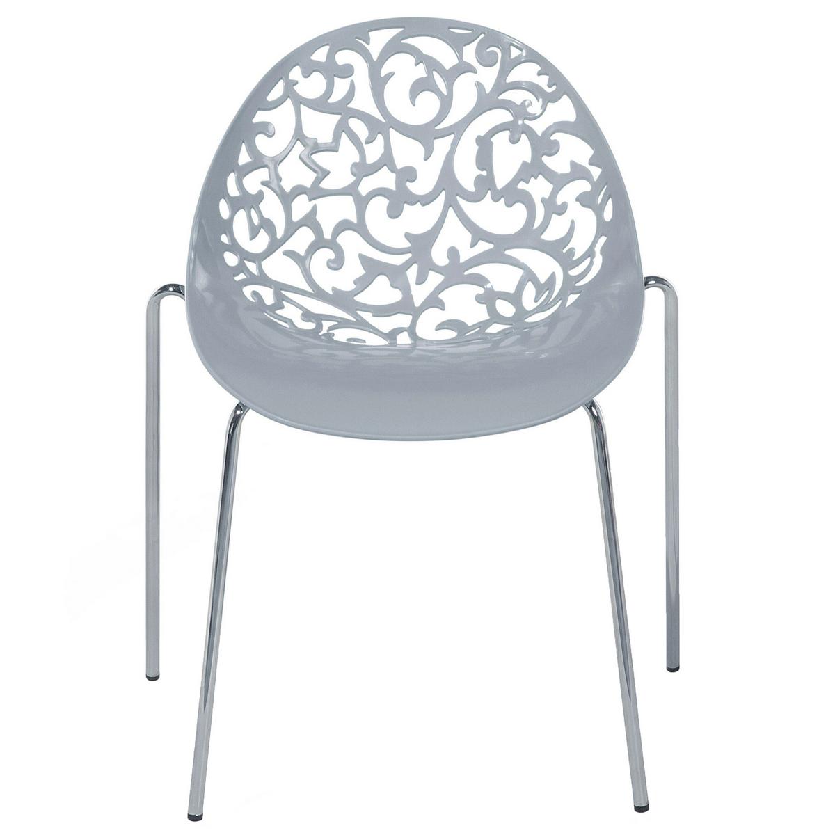 ESSZIMMERSTUHL 4er-Set Kunststoff Grau Mumford - Grau, Kunststoff/Metall (62/80/43cm) - Beliani