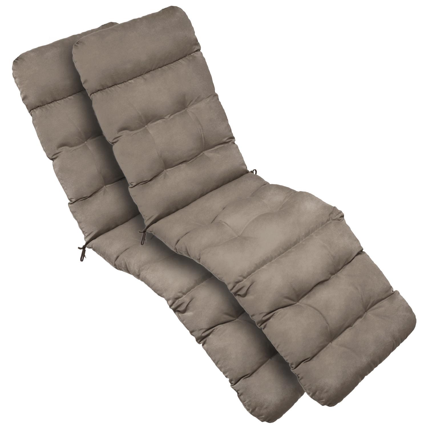 DECKCHAIRAUFLAGE Flair DC 200x50x8cm Taupe (2tlg) - Taupe, Textil (50/200cm) - Beautissu 