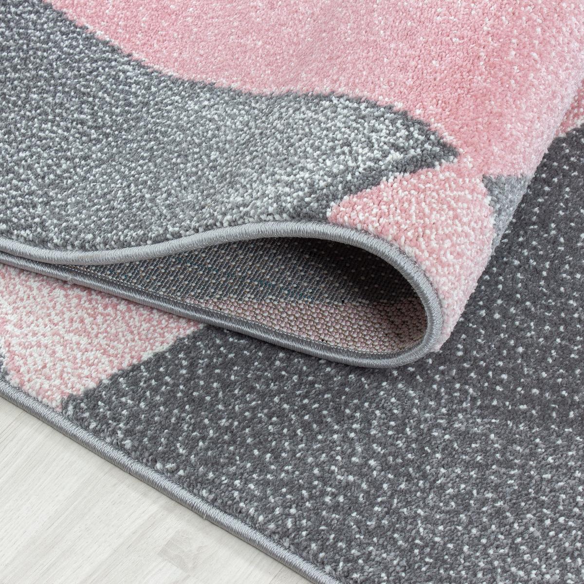 TEPPICH Kurzflor ANDALO in Rosa, geometrisch, aus Polypropylen, 80 x 250 cm - Rosa, Textil (250/80cm) - KADIMA DESIGN