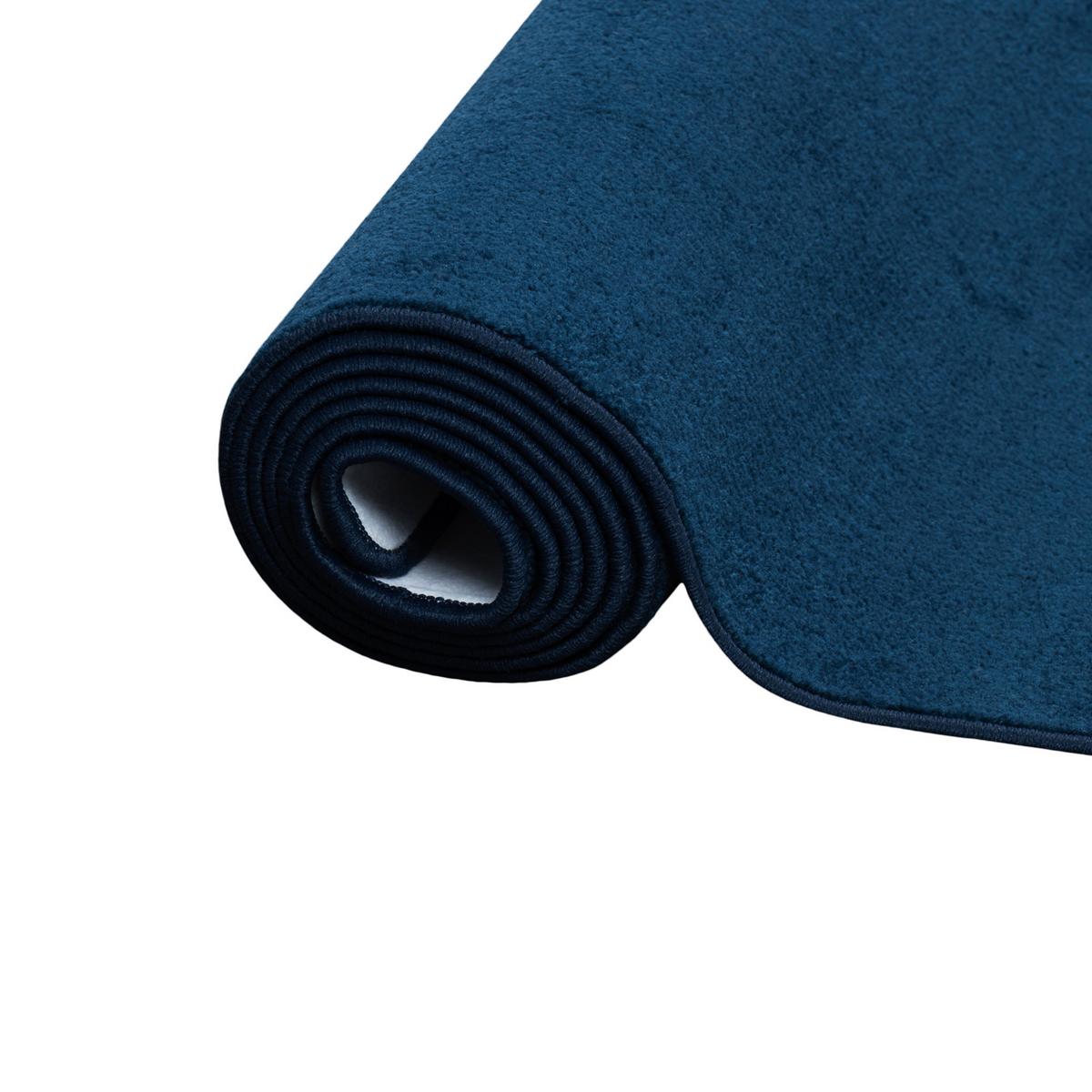 TREND VELOURS LÄUFER TEPPICH JOY - Dunkelblau, Textil (80/320cm) - Snapstyle