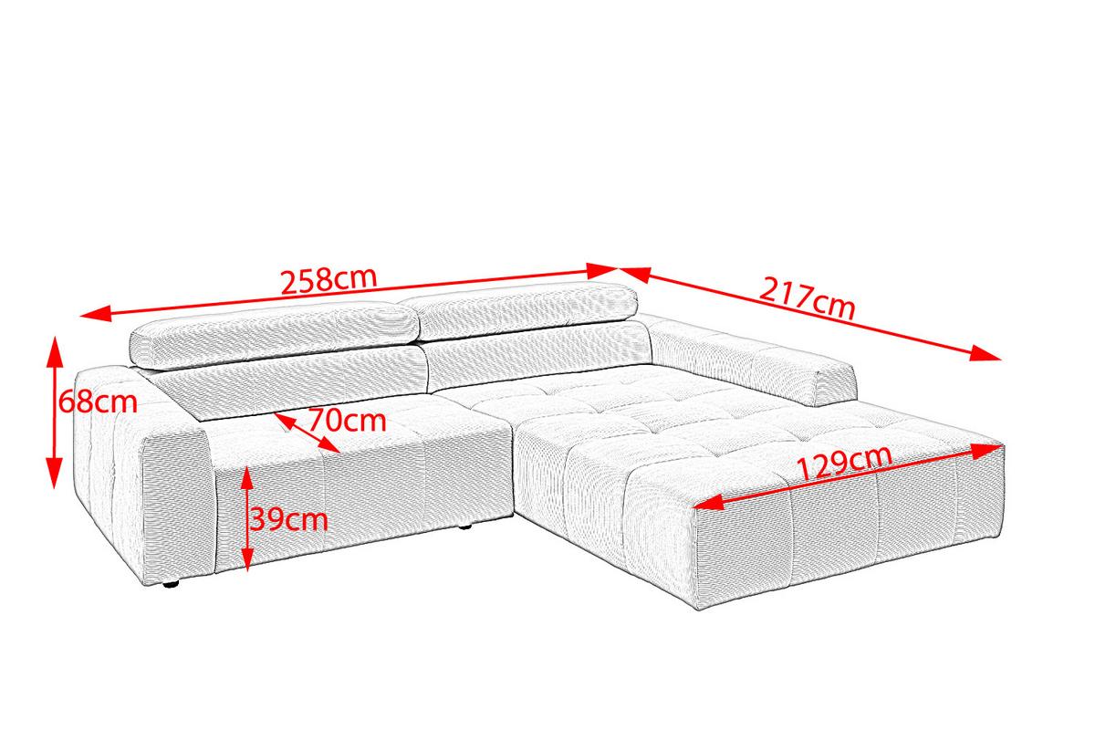 ECKSOFA RENO Grün Cord - Schwarz/Olivgrün, Kunststoff/Textil (258/217cm) - KAWOLA