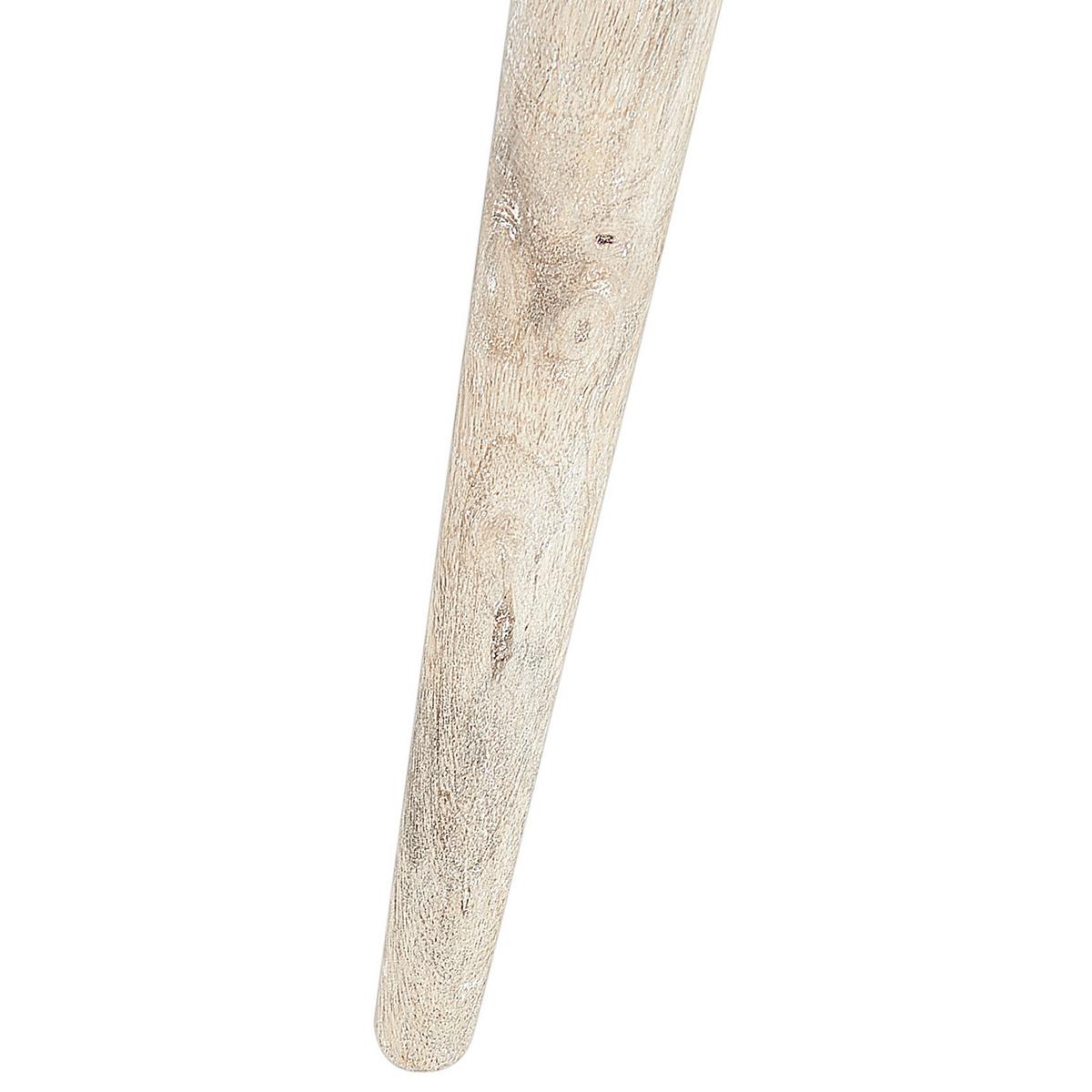 BEISTELLTISCH 2er-Set Rund Holz, Weiß Uday - Hellbraun, Holz (35/35/45cm) - Beliani