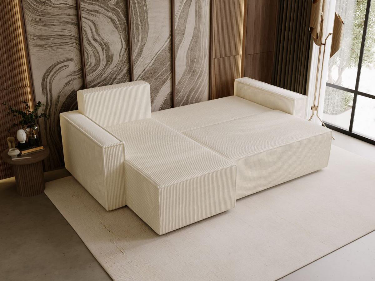 ECKSOFA Prato L Beige - Beige/Schwarz, Holz/Textil (253/145cm) - Graingold
