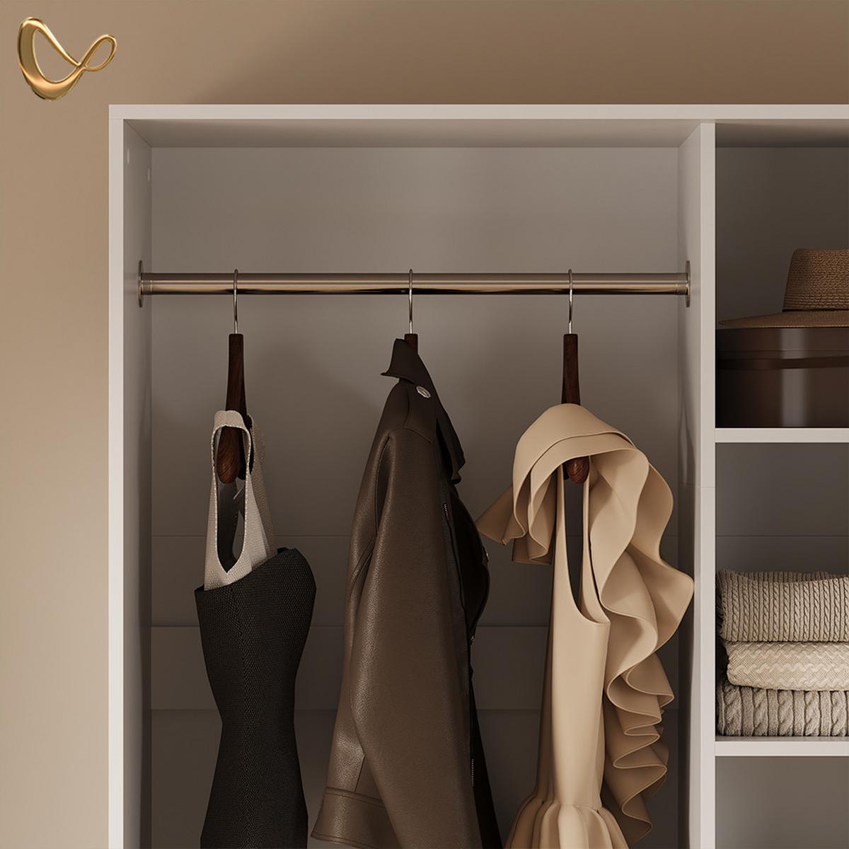 KLEIDERSCHRANK Trento Weiß 2er Set - Weiß, Holzwerkstoff (100/200/50cm) - Livinity®
