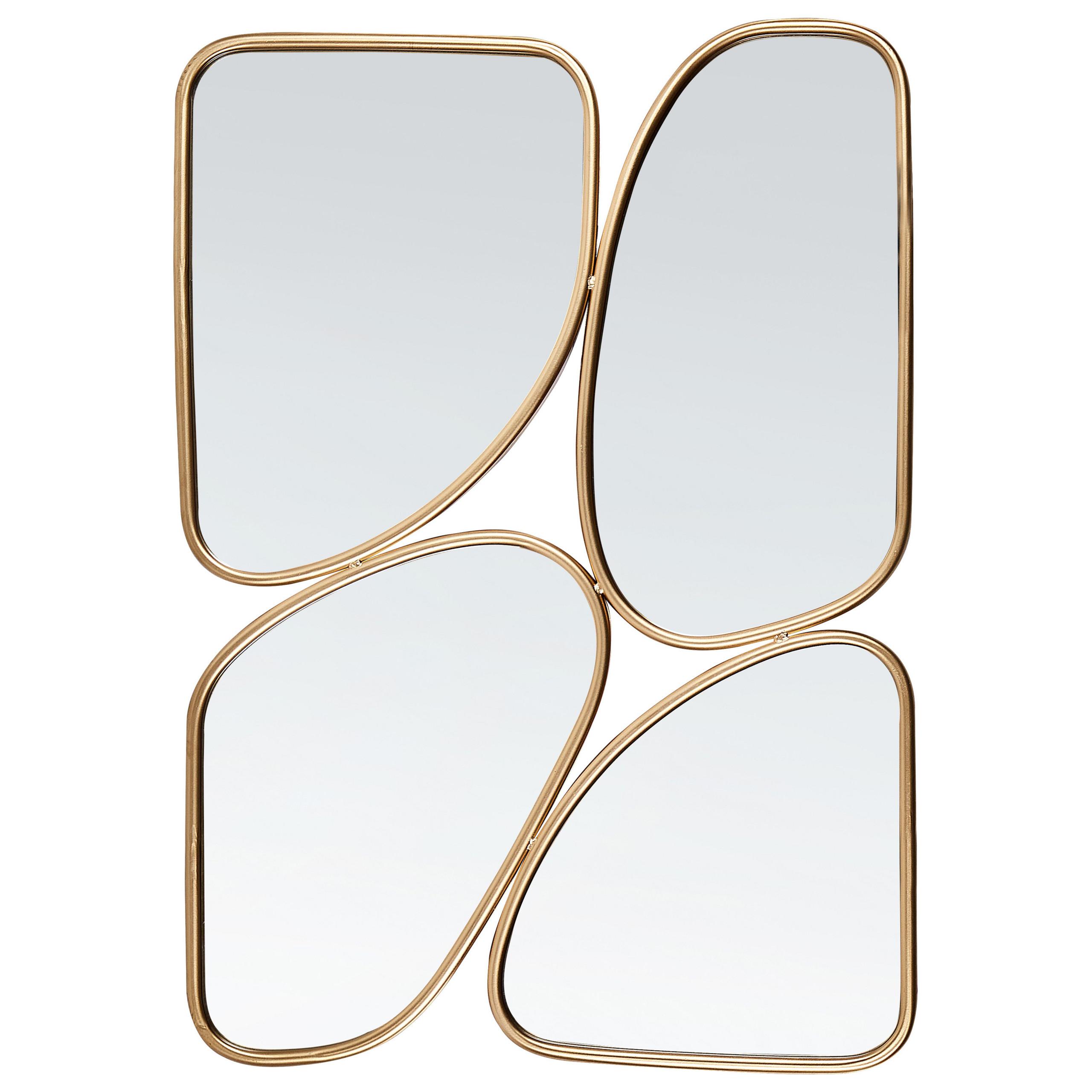 WANDSPIEGEL Gold Metall 70/100 cm Diancey - Goldfarben, Metall (70/100/3cm) - Beliani