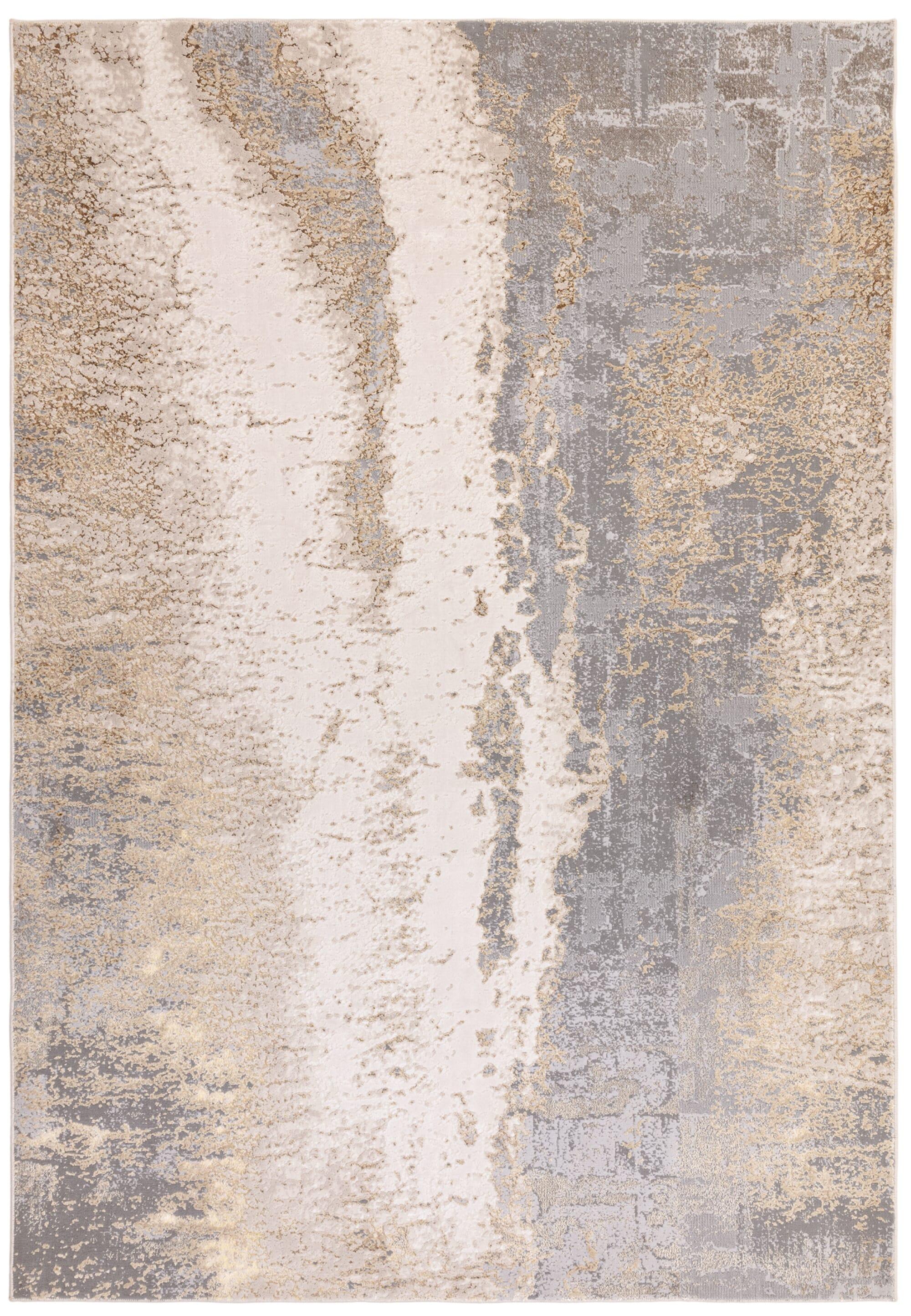 TEPPICH SARNTAL, abstrakt, Florhöhe 8 mm, Silbergrau, 200 x 290 cm - Silberfarben, Textil (290/200cm) - KADIMA DESIGN