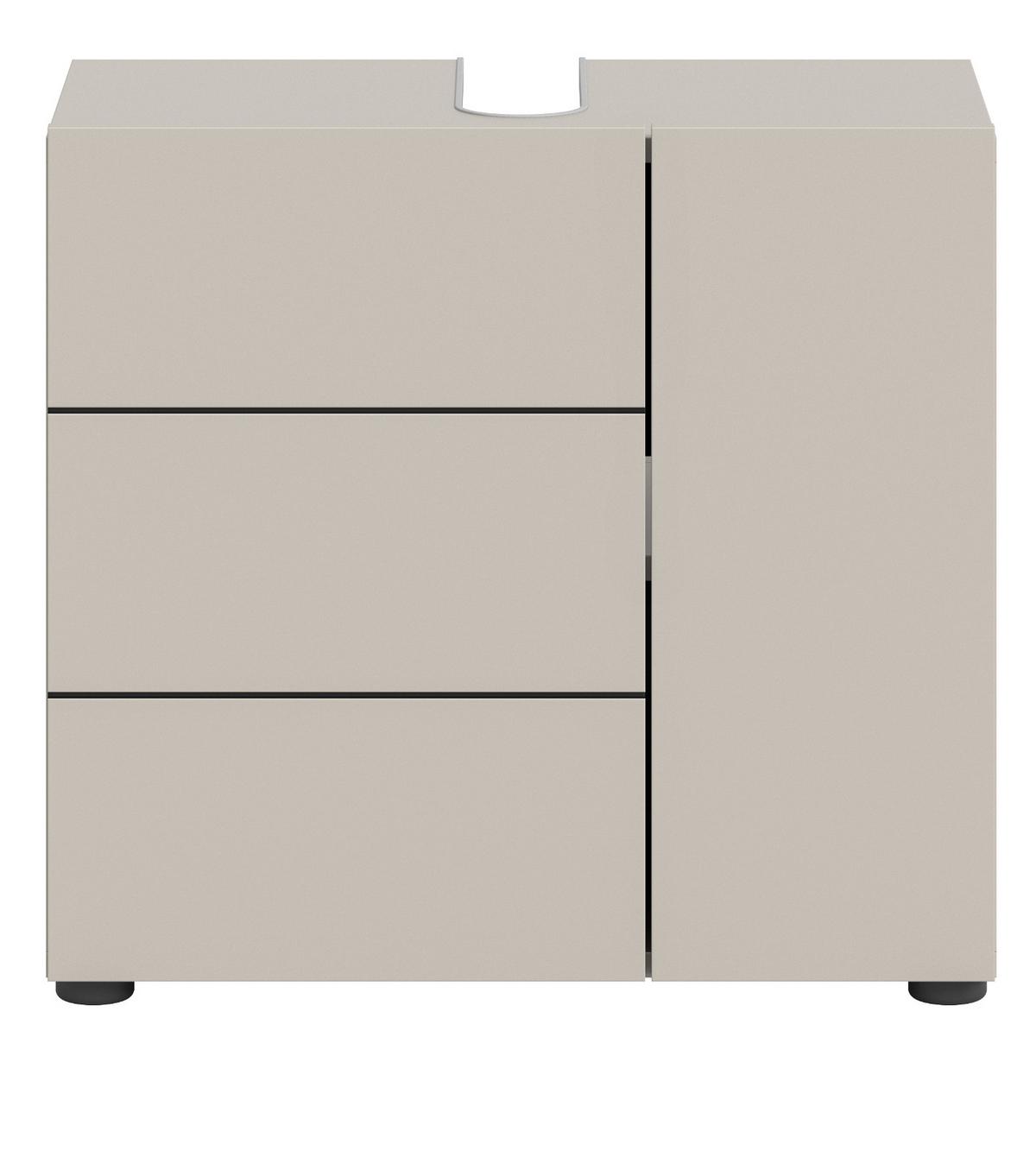 WASCHBECKENUNTERSCHRANK Kaschmir, Badezimmer Unterschrank 60 x 56 cm - Kaschmir/Schwarz, Holzwerkstoff/Kunststoff (60/56/34cm) - Inn.Furn