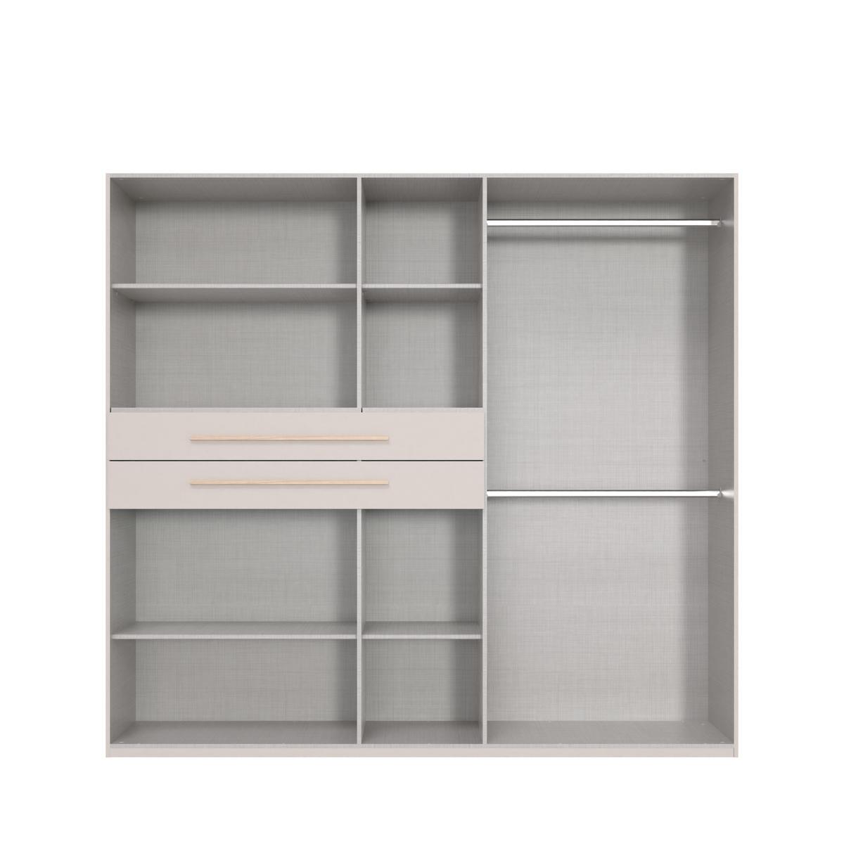 DREHTÜRENSCHRANK B228/H210/T58 cm Grafit, Kleiderschrank mit Passepartout, 2 Spiegeltüren, 2 große Schubkästen & Griffe in Eiche Artisan Dekor / 22640 - Graphitfarben/Eiche Artisan, Holzwerkstoff/Kunststoff (228/210/58cm) - luma-home