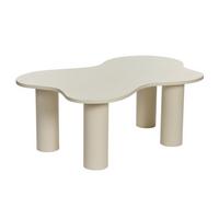 COUCHTISCH mit organisch geformter Cremeplatte 70/110/40 cm - Weiß, Holzwerkstoff (48/70/40cm) - Calicosy
