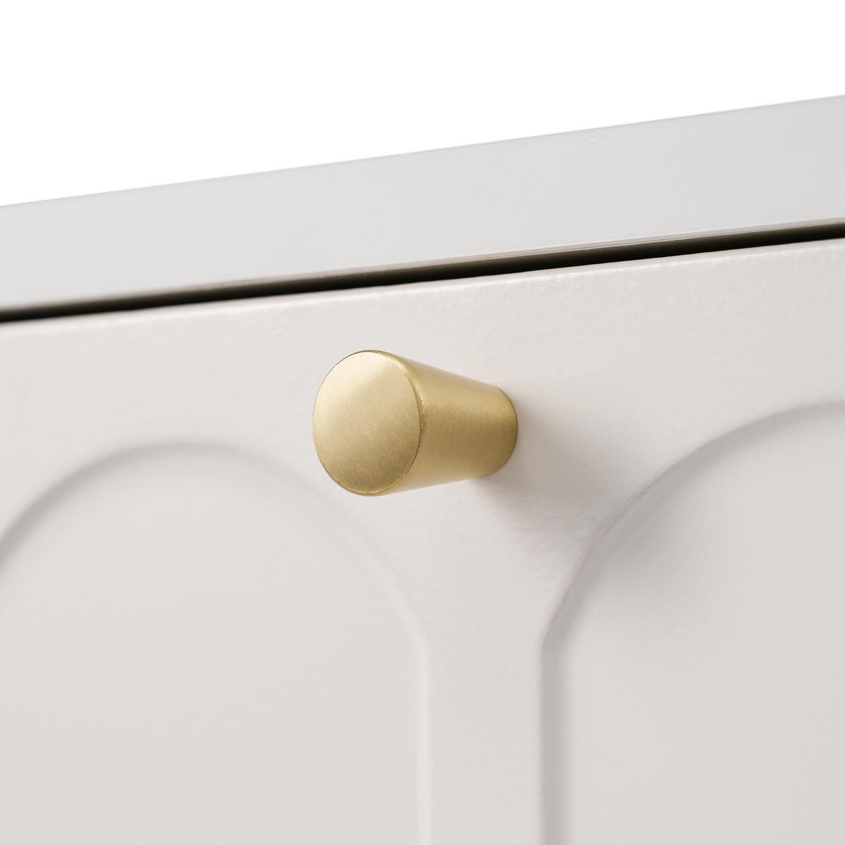 SCHMINKTISCH Cremeweiß und Golden 100/76,5/45 cm - Beige, Holzwerkstoff/Metall (100/76/45cm) - Urban Meuble