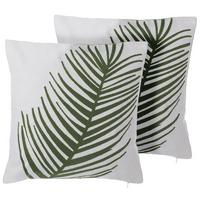 DEKOKISSEN 2er-Set Dunkelgrün 45/45 cm Azami - Dunkelgrün, Naturmaterialien/Textil (45/45cm) - Beliani