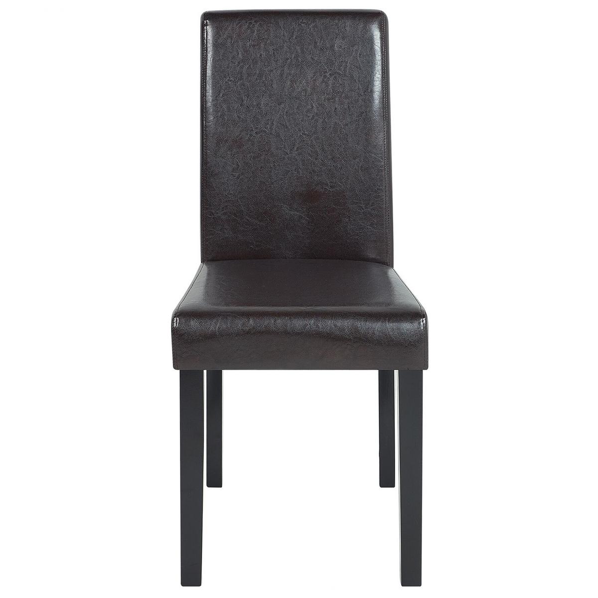 ESSZIMMERSTUHL 2er-Set Kunstleder Dulkelbraun Broadway - Braun, Holz/Textil (42/93/59cm) - Beliani