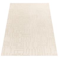 KURZFLORTEPPICH, mit Struktur, aus Polyester, Florhöhe 12 mm, Creme, 120 x 160 cm - Beige, Textil (160/120cm) - KADIMA DESIGN