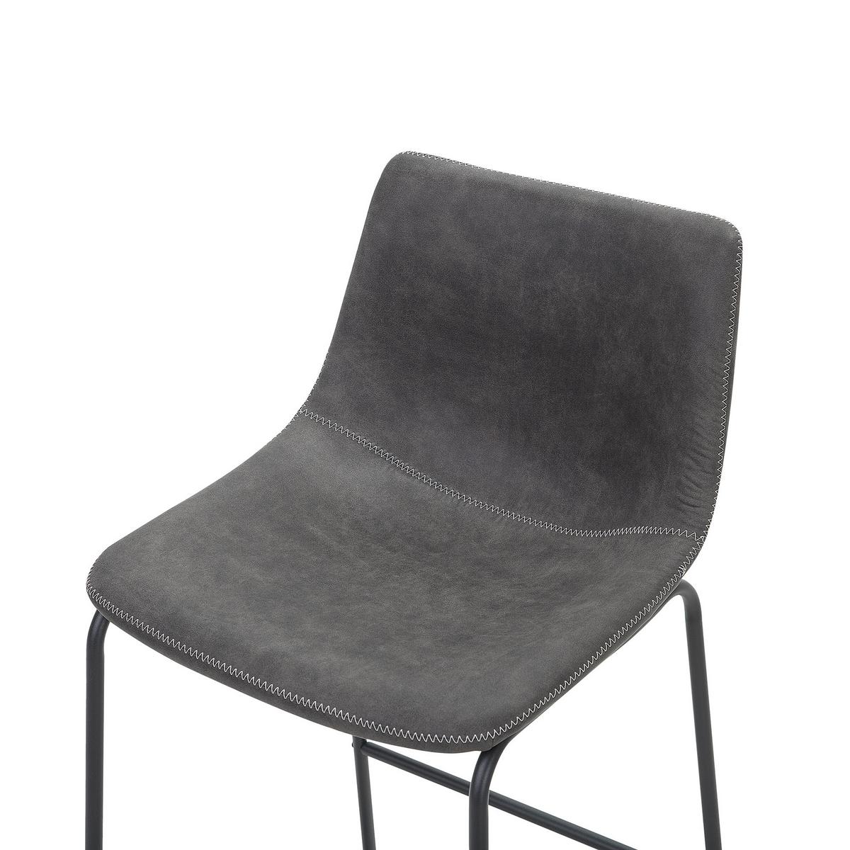 BARSTUHL 2er-Set Polsterbezug Grau Franks - Grau, Textil/Metall (46/99/46cm) - Beliani