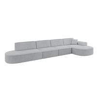 ECKSOFA Ottomane Rechts MARI-L3 - 413x171x79 cm Grau Cord - Schwarz/Grau, Holzwerkstoff/Kunststoff (171/413cm) - ALTDECOR