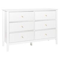 KOMMODE mit 6 Schubladen Weiß Assisi - Weiß, Holzwerkstoff (120/80/40cm) - Beliani