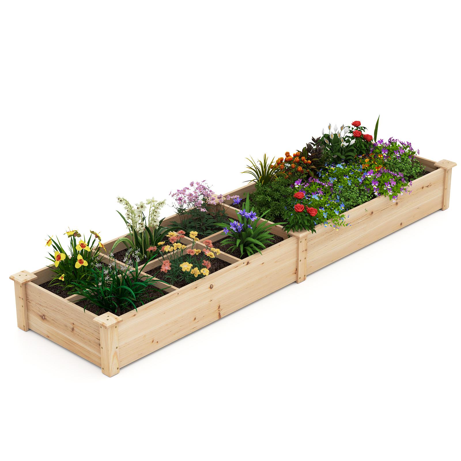 HOCHBEET Natur - Naturfarben, Holz (228/25/62cm) - COSTWAY