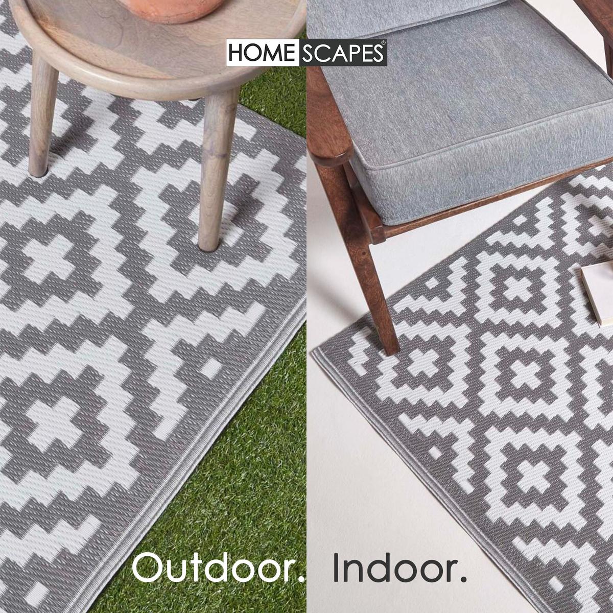 OUTDOORTEPPICH Zoe, geometrisch gemustert 180/270 cm - Hellgrau, Kunststoff (180/270cm) - Homescapes