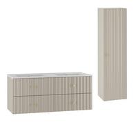BADMÖBEL 120cm Izae 2er-Set Kaschmir - Kaschmir, Holzwerkstoff (120/50/45.8cm) - Petits-meubles