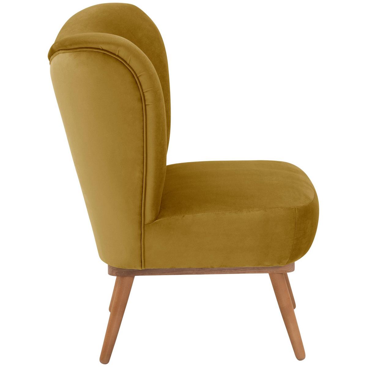 COCKTAILSESSEL Kayra Samtvelours mais - Currygelb, Kunststoff (72/90/74cm) - 58aufmkessel